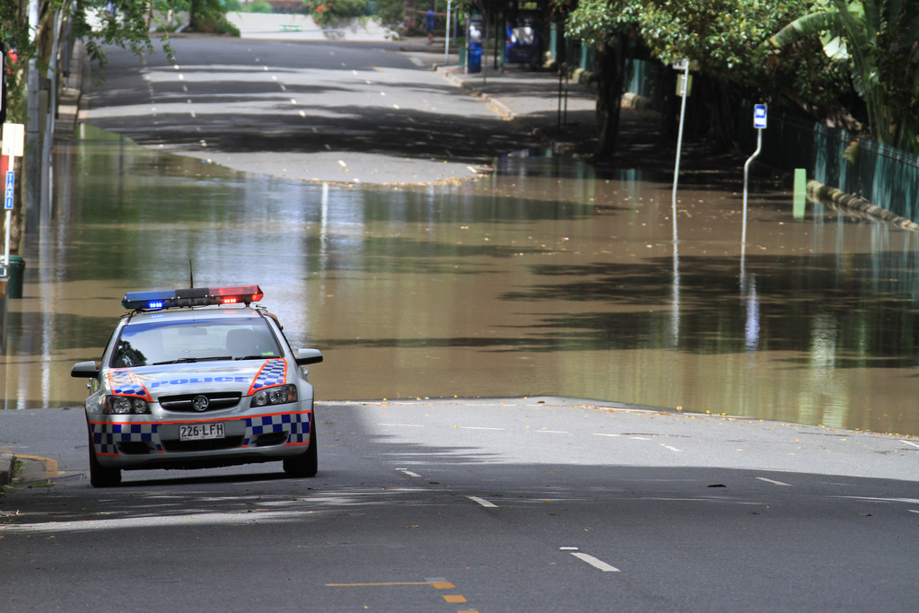 disaster funding - police car flood
