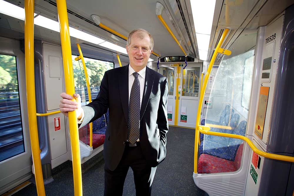Sydney Trains CEO Howard Collins gives a tour of the rail operator’s CCTV operations and arming staff with information.