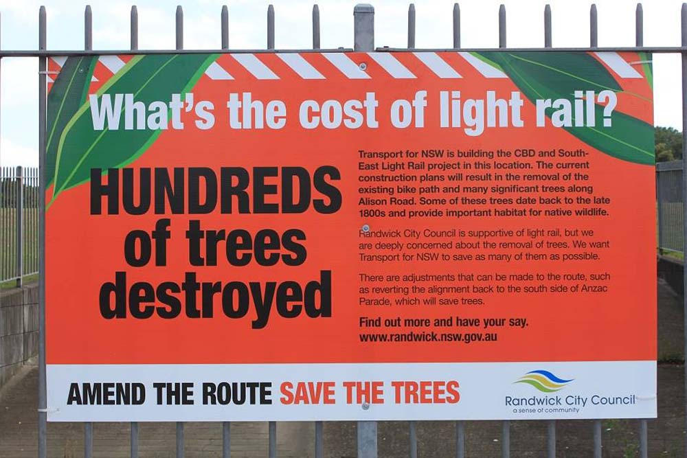 Randwick City Council wants to save historic heritage trees from removal that are in the way of the impending new South West Light Rail corridor.