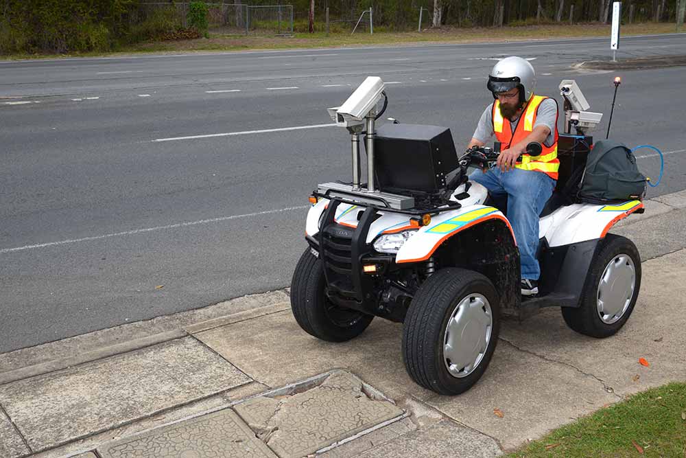 Queensland's Logan City Council has fitted cameras to quad bikes to seek out and detect damaged footpaths and other amenities in the local area.